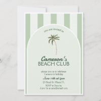 Editable Beach Club Cabana Invitation Anniversaire
