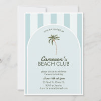Editable Beach Club Cabana Invitation Birthday
