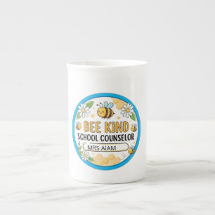 Editable Bee Kind School Counselo sign   Cut Bone China Mug