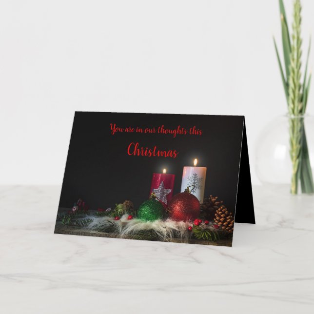 Editable Bereavement Christmas Candles Card (Front)