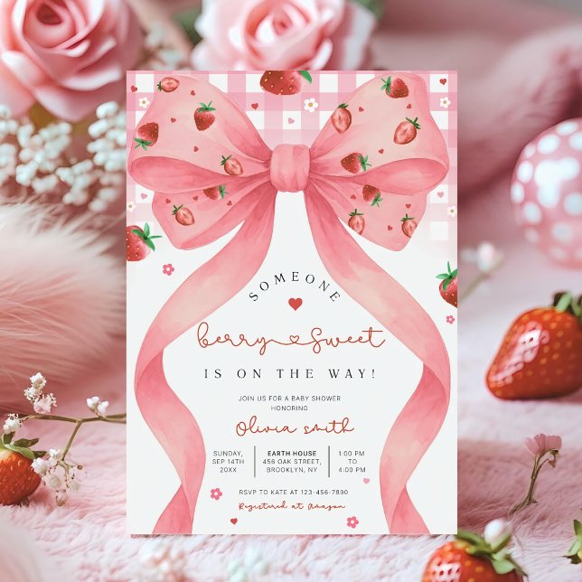 Editable Berry Sweet Baby Shower Invitation, Blush Invitation (Creator Uploaded)