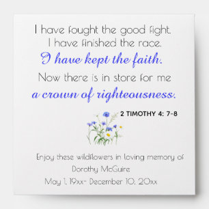 Editable Bible Verse Memorial Seed Packet Envelope
