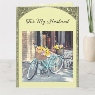 Editable Bicycle and Flowers Card