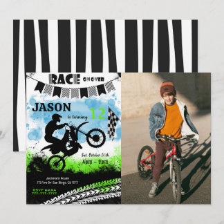Editable Bike Birthday Photo Invitation