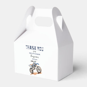 Editable Birthday Blue Motorbike Dirt Bike Kids Favor Box