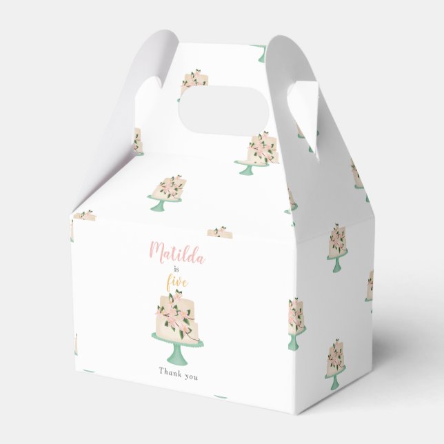 editable birthday cake party  favor box (Front Side)