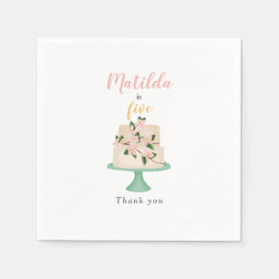 editable birthday cake party  napkin