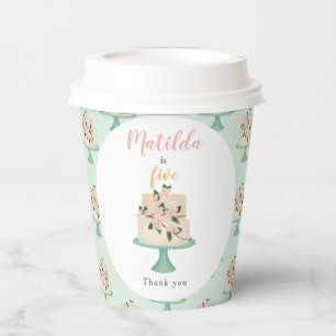 editable birthday cake party paper cups