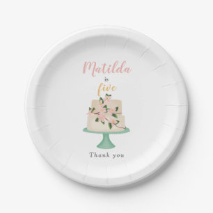editable birthday cake party  paper plate
