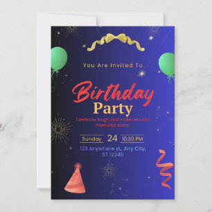 Editable Birthday Party Invitation Template   Prin