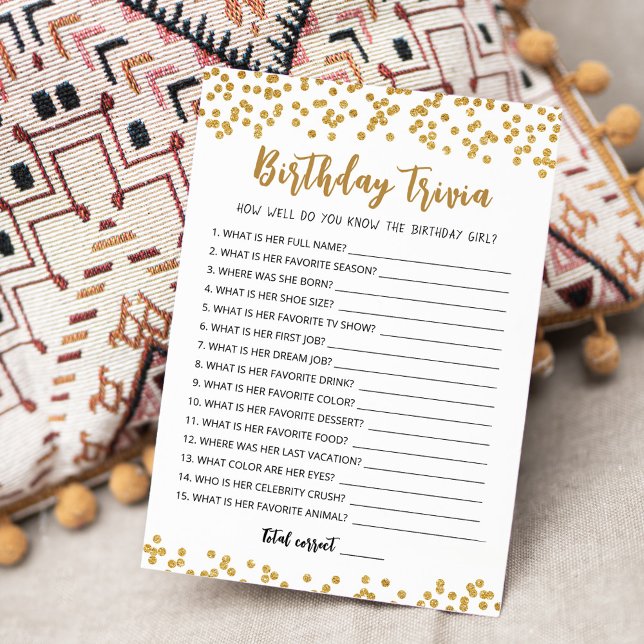 Editable Birthday Trivia game Card (Creator Uploaded)