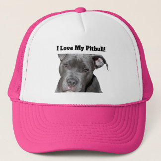 Editable Black Pitbull Trucker Hat