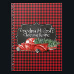 Editable Black Red Buffalo Plaid Red Truck Notebook<br><div class="desc">Editable Black and Red Buffalo Plaid Spiral Notebook with Red Vintage Pick up and Tree. Perfect for Christmas recipes,  keeping track of your Christmas list,  office use and more!</div>