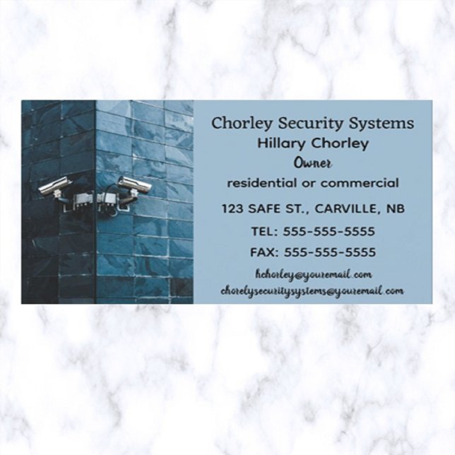 Editable Blue Brick Security Systems Business Card (Creator Uploaded)