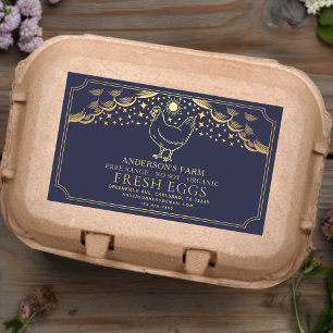 Editable Blue Witchy Tarot Eggs Family Farm Label