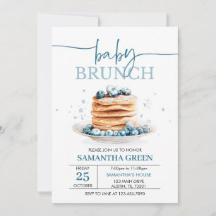 Editable Blueberry Baby Brunch Baby Shower Invitat Invitation