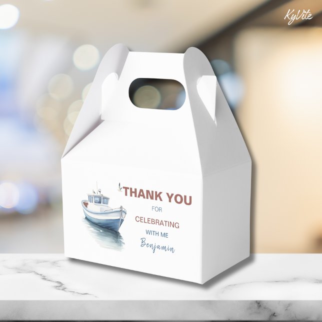 Editable Boat Birthday Gable Box/ Favour Box - Boy (Creator Uploaded)