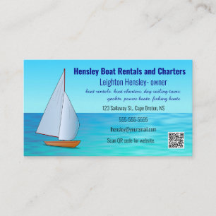 Editable Boat Rentals and Charters Business Card