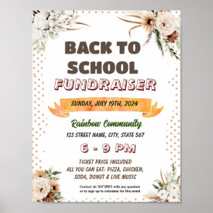 Editable boho back to school flyer poster