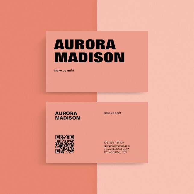 Editable Boho Business Card Template QR Code (Editable Boho Business Card Template QR Code)