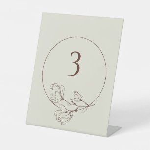 Editable Boho Floral Wedding Table Number Pedestal Pedestal Sign