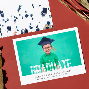 Editable Bold Photo Kindergarten Graduation Announcement