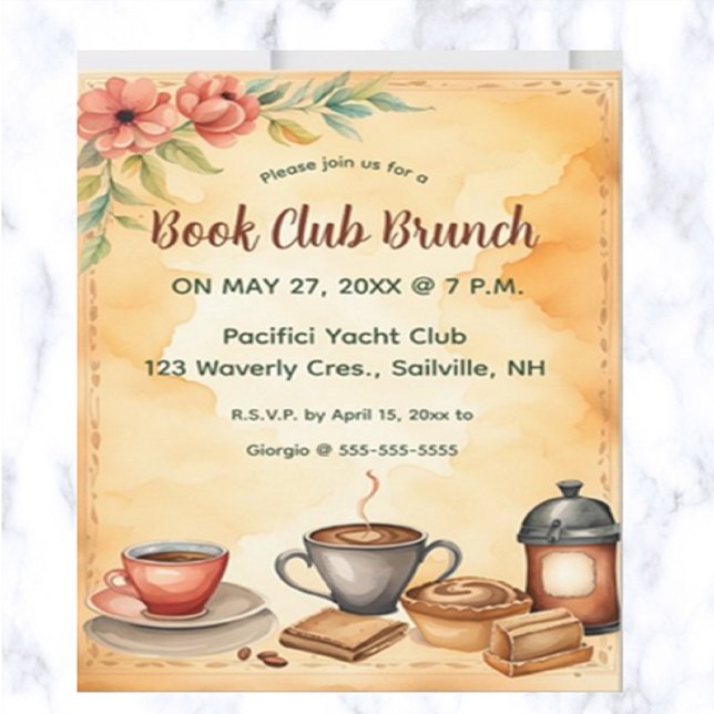 Editable Book Club Brunch Invitation (Creator Uploaded)