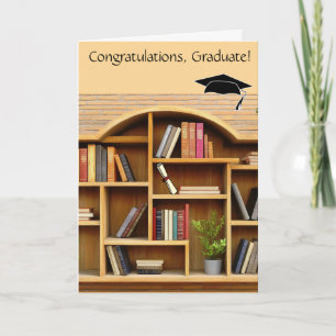 Editable Bookshelf Graduation Card