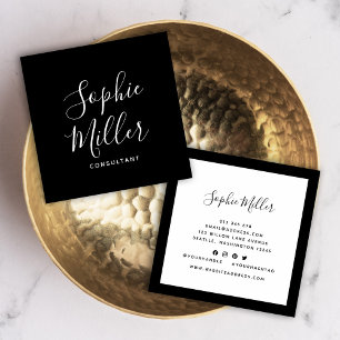 Editable Border Colour Calligraphy Social Media Square Business Card