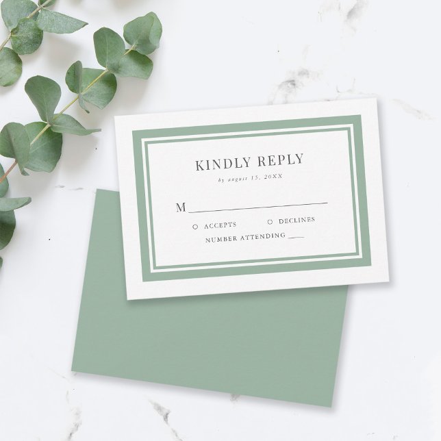 Editable Border Colour Wedding RSVP Card (Creator Uploaded)