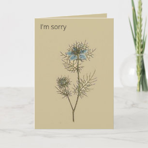 Editable Botanical Love in a Mist Greeting Card