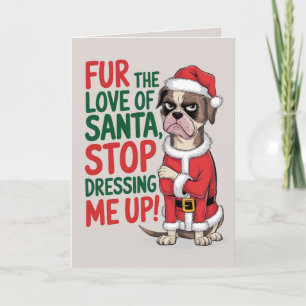 EDITABLE Boxer Funny Dog Christmas Card