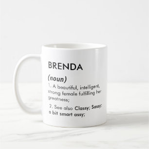 Editable Brenda name definition, custom name Coffee Mug