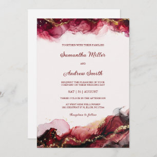 Editable Burgundy and Gold Wedding Template