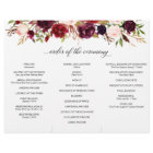 Editable Burgundy Marsala Tri-Fold Wedding Program