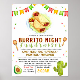Editable burrito fundraiser flyer poster