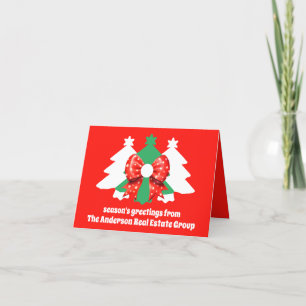 Editable Business Logo QR Code Corporate Christmas Holiday Card