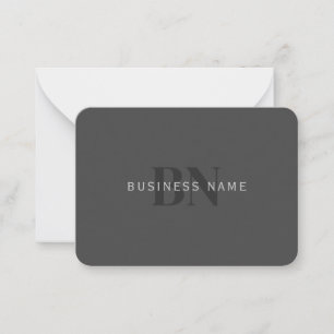 Editable Business Name (or any other text) Grey Card