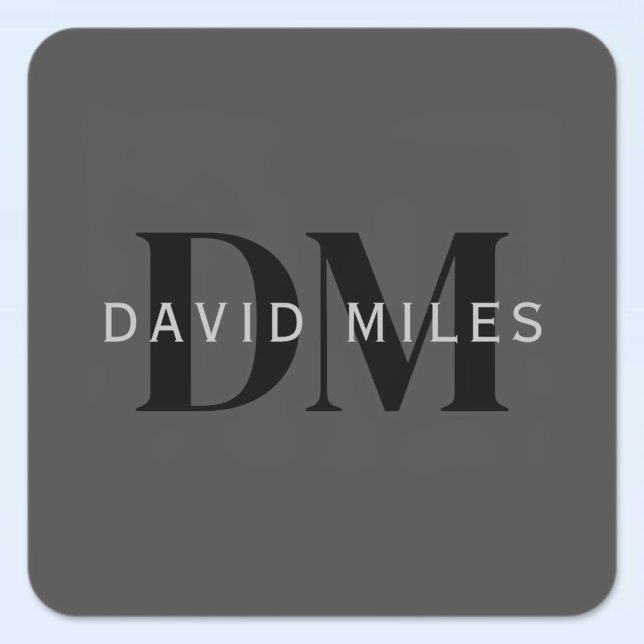 Editable Business Name (or any other text) Grey Square Sticker (Creator Uploaded)