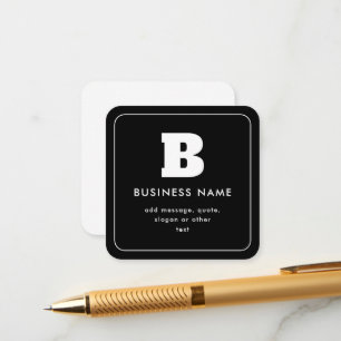 Editable Business Name & Slogan   Black & White Enclosure Card