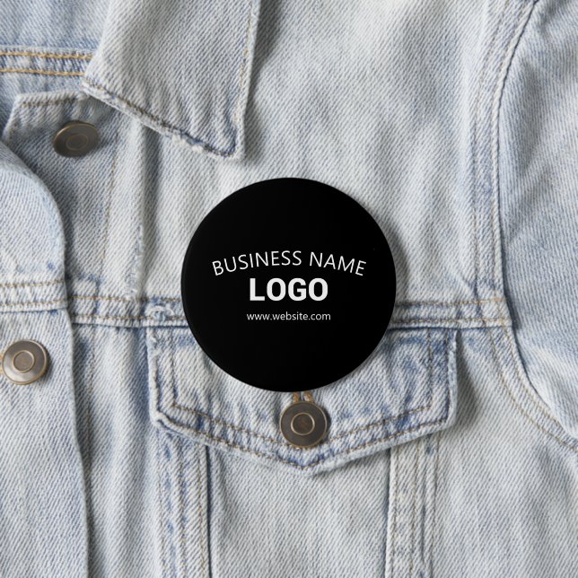 Editable Business Name, Website & Uploaded Logo 3 Inch Round Button (In Situ)