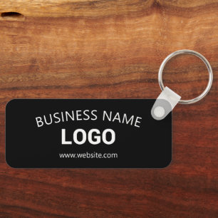 Editable Business Name, Website & Uploaded Logo Keychain