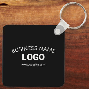 Editable Business Name, Website & Uploaded Logo Keychain