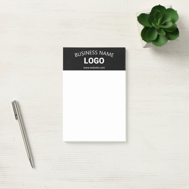 Editable Business Name, Website & Uploaded Logo Post-it Notes (Office)