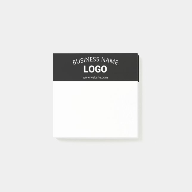 Editable Business Name, Website & Uploaded Logo Post-it Notes (Front)