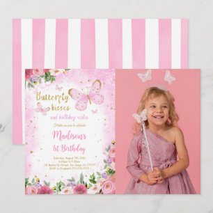 Editable Butterfly Photo Invitation