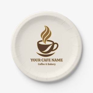 Editable Cafe Opening Paper Plates Design