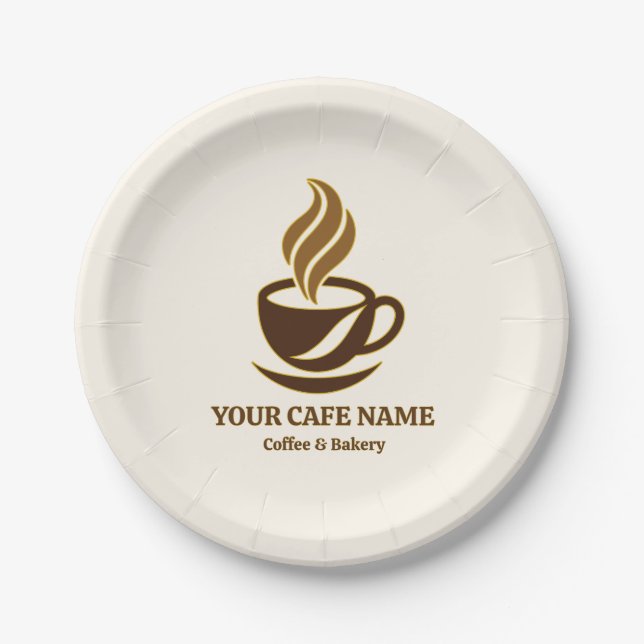Editable Cafe Opening Paper Plates Design (Front)