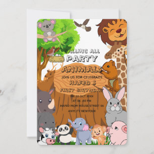 Editable Calling All Party Animals Farm Girl Birth Save The Date