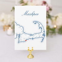 Editable Cape Cod Wedding Table Town Cards Mashpee
